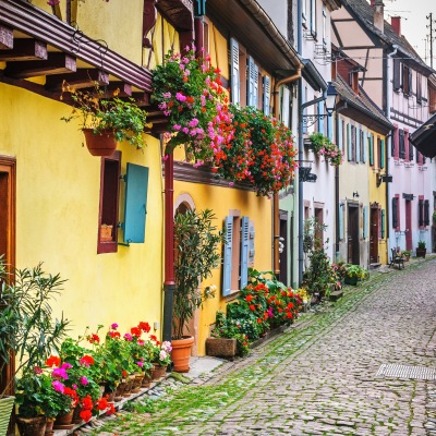 First village stop (e.g. Eguisheim)