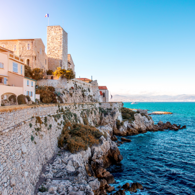 See the Antibes Ramparts and Coastline